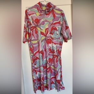 NWOT Tail Dress  Large Pink Short Sleeve 1/4 Zip Golf No Shorts